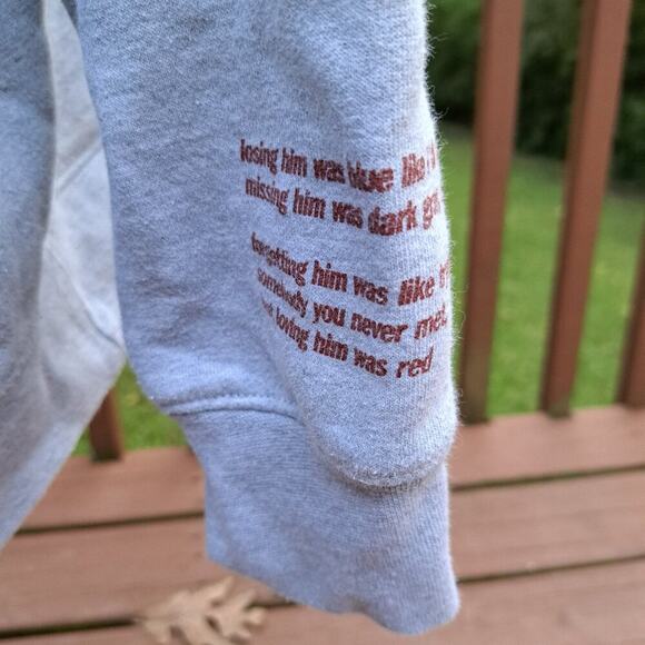 Taylor Swift Hoodie 2XL Gray Red Taylor's Version Pullover Swifties - Picture 7 of 12